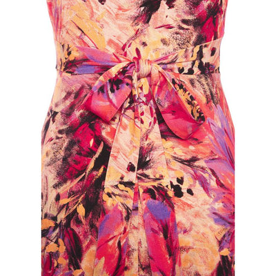 Zomerse jurk met asymmetrische rok strikdetail en puntige zoom