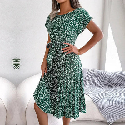 Elegante midi jurk met bloemenmotief voor diverse gelegenheden