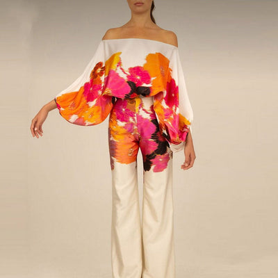 Stijlvolle dames jumpsuit met één mouw en wijde pasvorm voor een elegante uitstraling