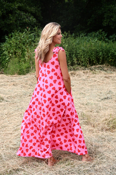 Moderne mouwloze maxi jurk met wijdvallend silhouet