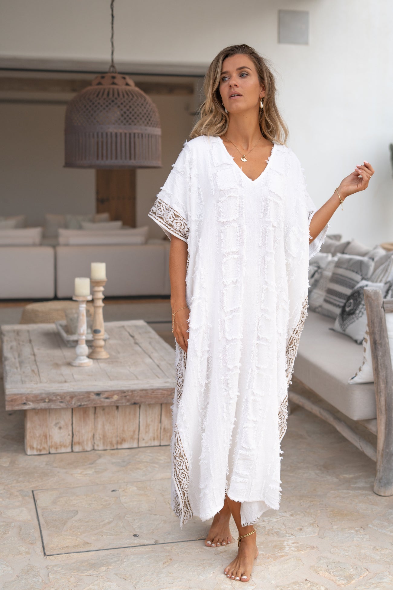 Lange dames kaftan met losvallend ontwerp voor ontspannen zomerdagen