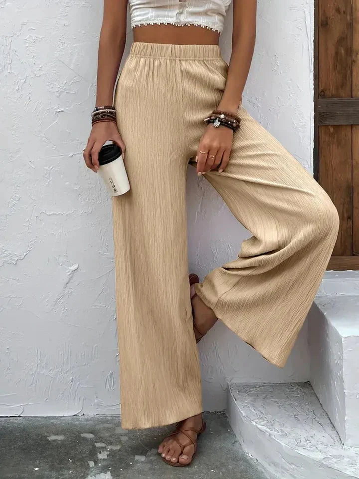 Karol - Hoge taille broek met wijde pijp