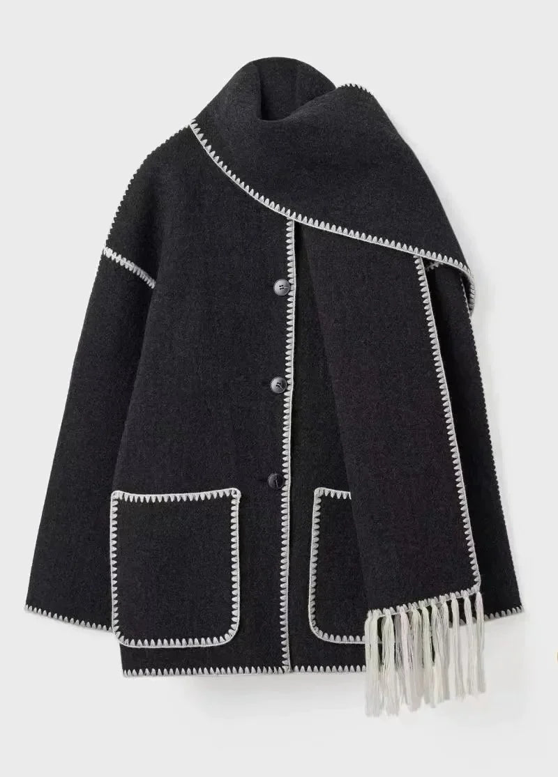 Pamela - Hepburn Stijl Wollen Cape Jas