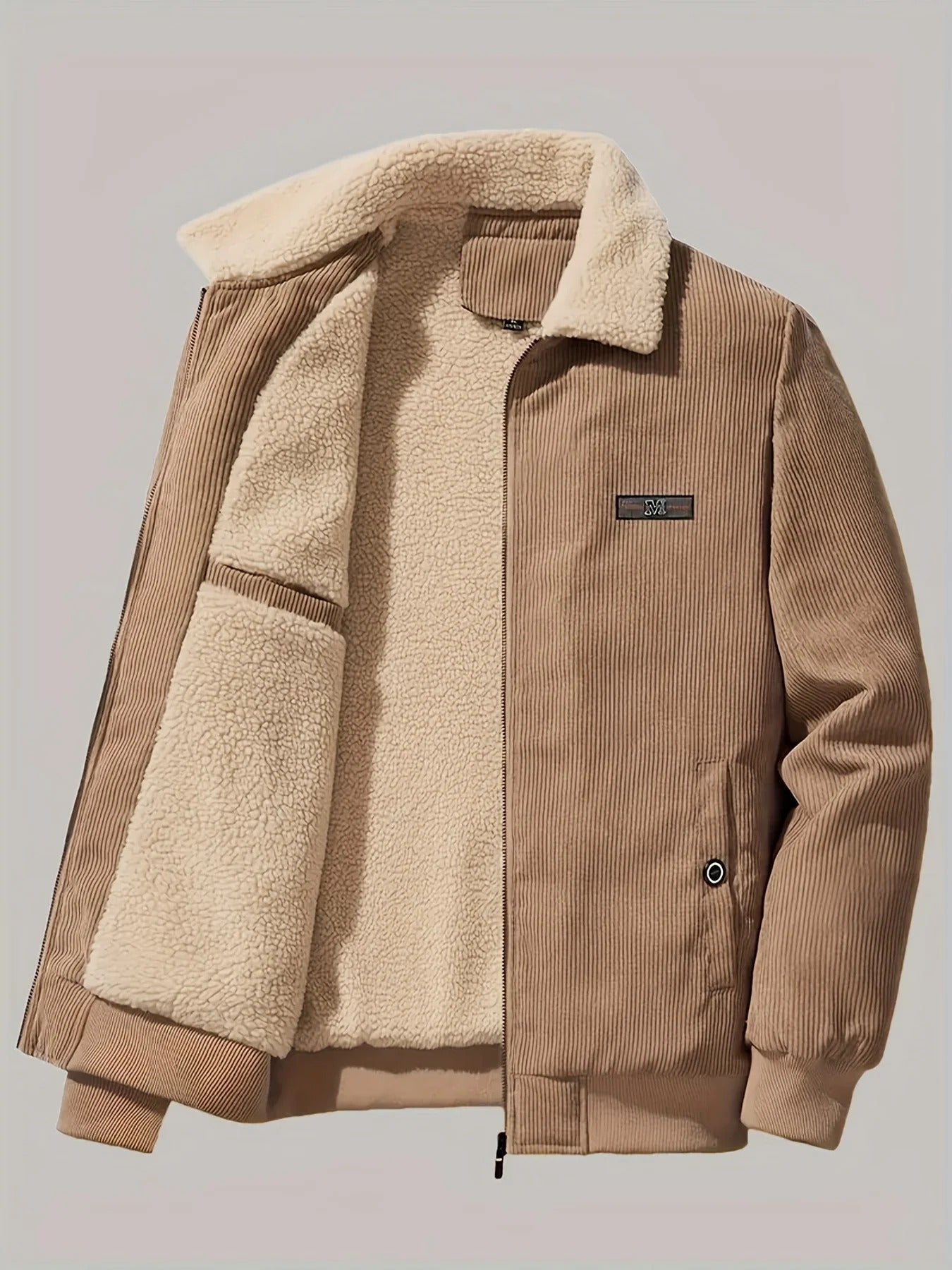 Retro Winterjas met Lange Mouwen voor Heren