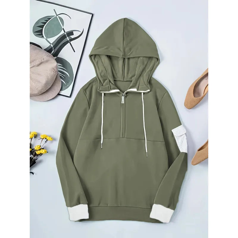 Casual hoodie met capuchon en praktische ritssluiting