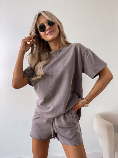 Casual dames zomerset met T-shirt en bijpassende korte broek