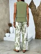 Zomerset met elegante top en wijde broek met print