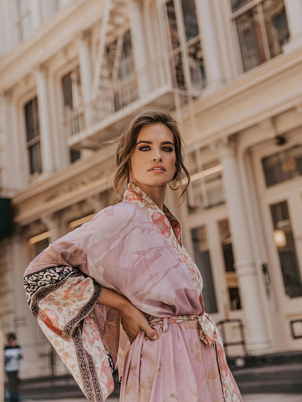 Lange dames kimono met bloemenprint voor een stijlvolle look