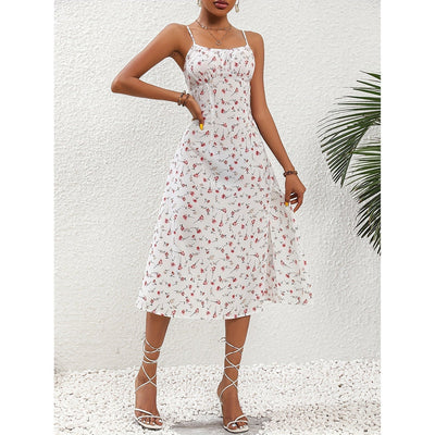 Zomerse damesjurk met speelse print en bandjes voor dagelijks gebruik