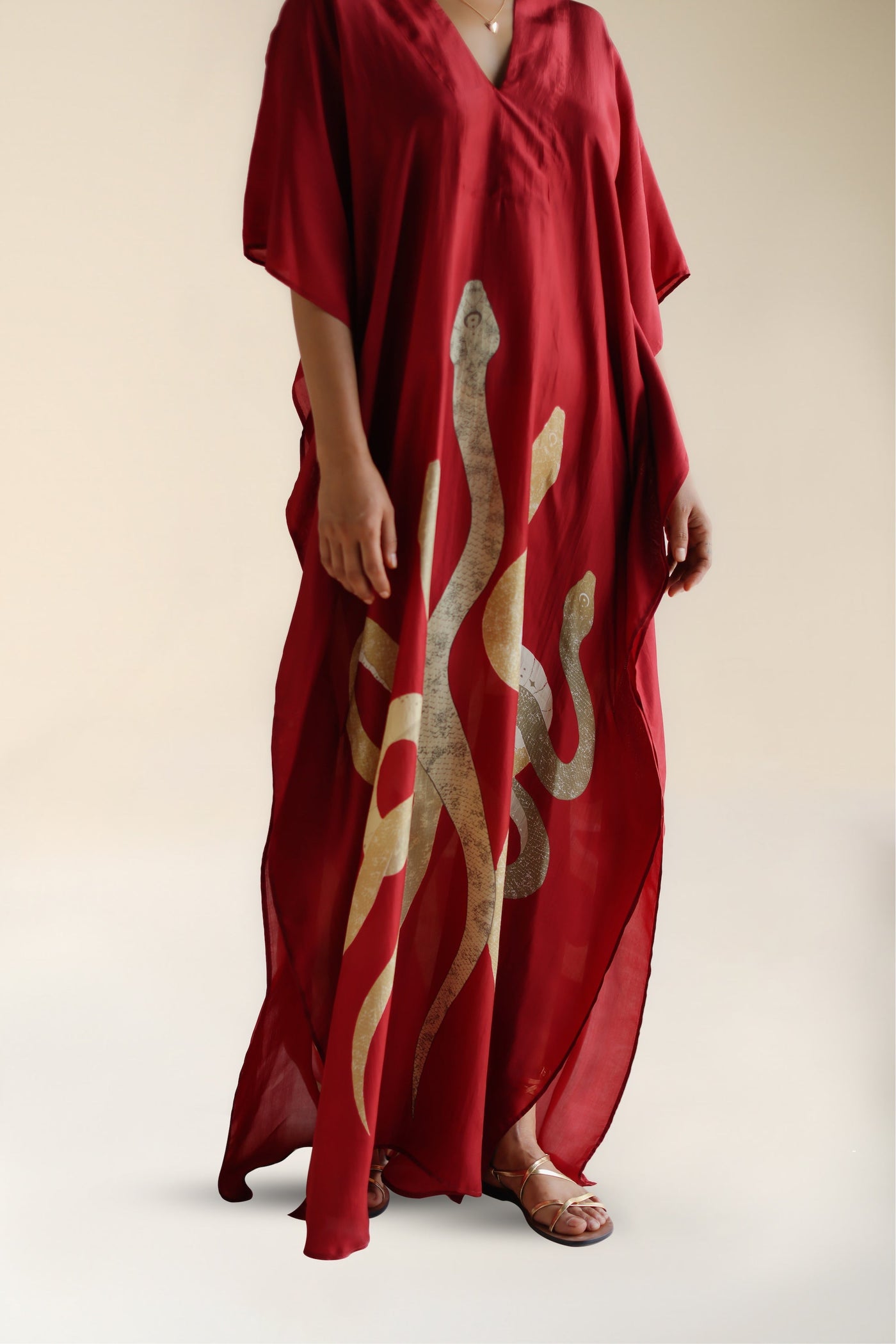 Lange kaftan met moderne elegante uitstraling