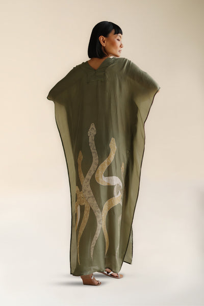 Lange kaftan met moderne elegante uitstraling
