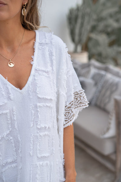 Lange zomerse kaftan met wijde pasvorm en stijlvolle uitstraling