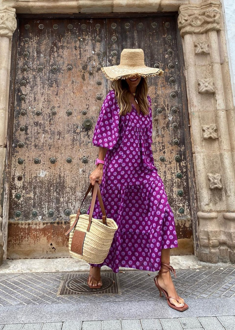 Luchtige dames zomerjurk in maxi lengte met wijde pasvorm