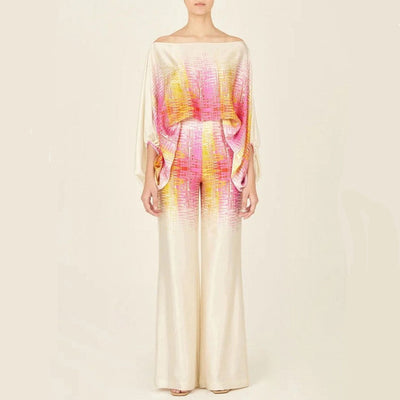 Stijlvolle dames jumpsuit met één mouw en wijde pasvorm voor een elegante uitstraling