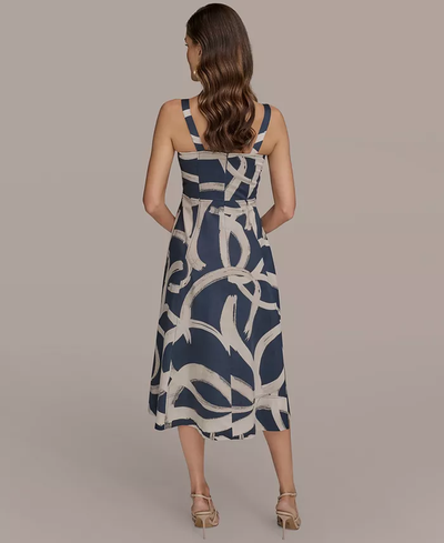 Gedrukte dames midi-jurk in A-lijn voor stijlvolle dagelijkse looks