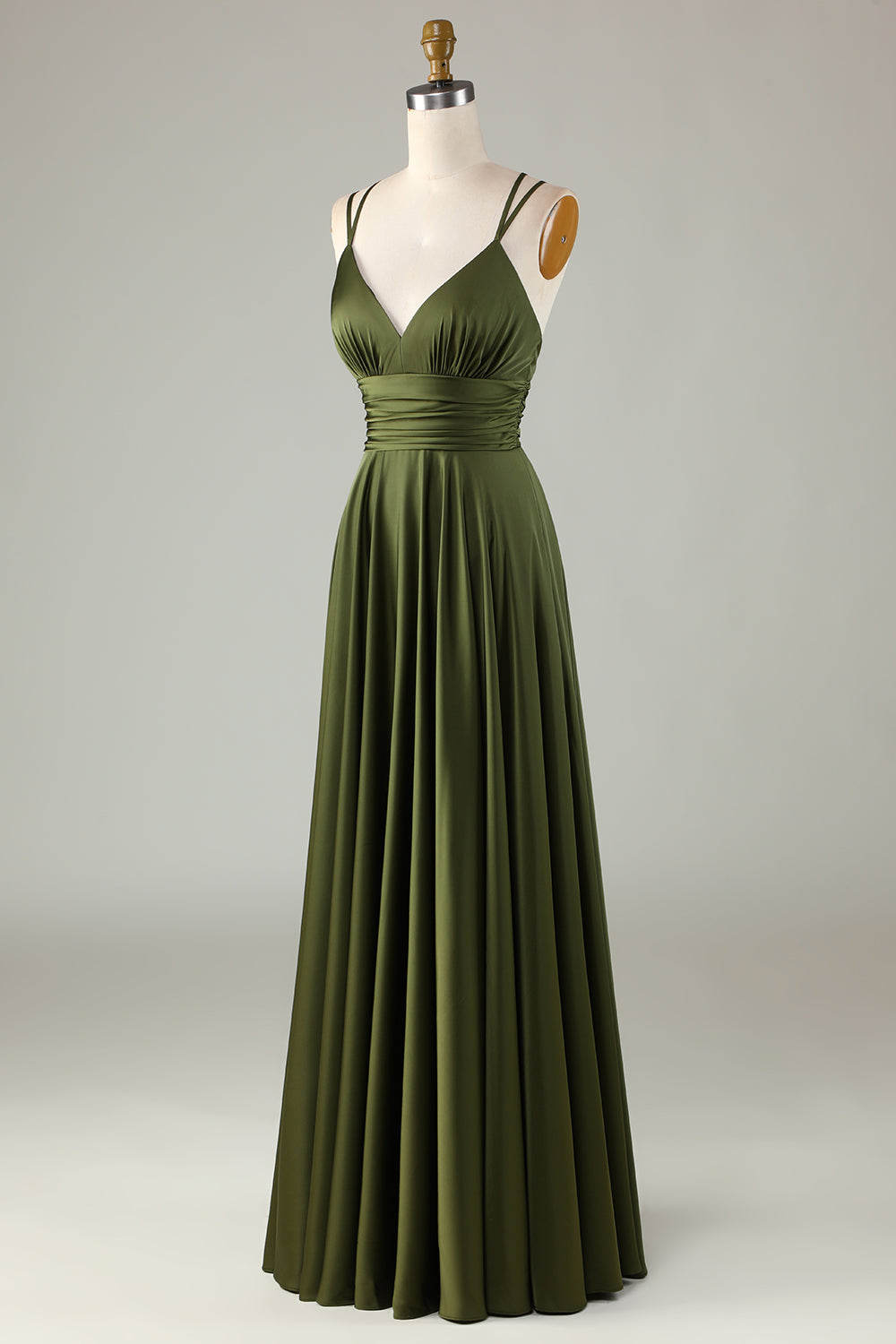 Elegante avondjurk in maxi lengte zonder mouwen met stijlvolle V hals