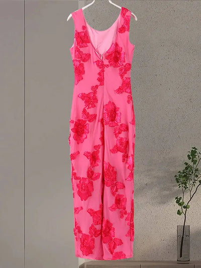 Elegante lange damesjurk met bloemenprint voor speciale gelegenheden