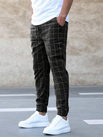 Matteo nette broek met rasterpatroon