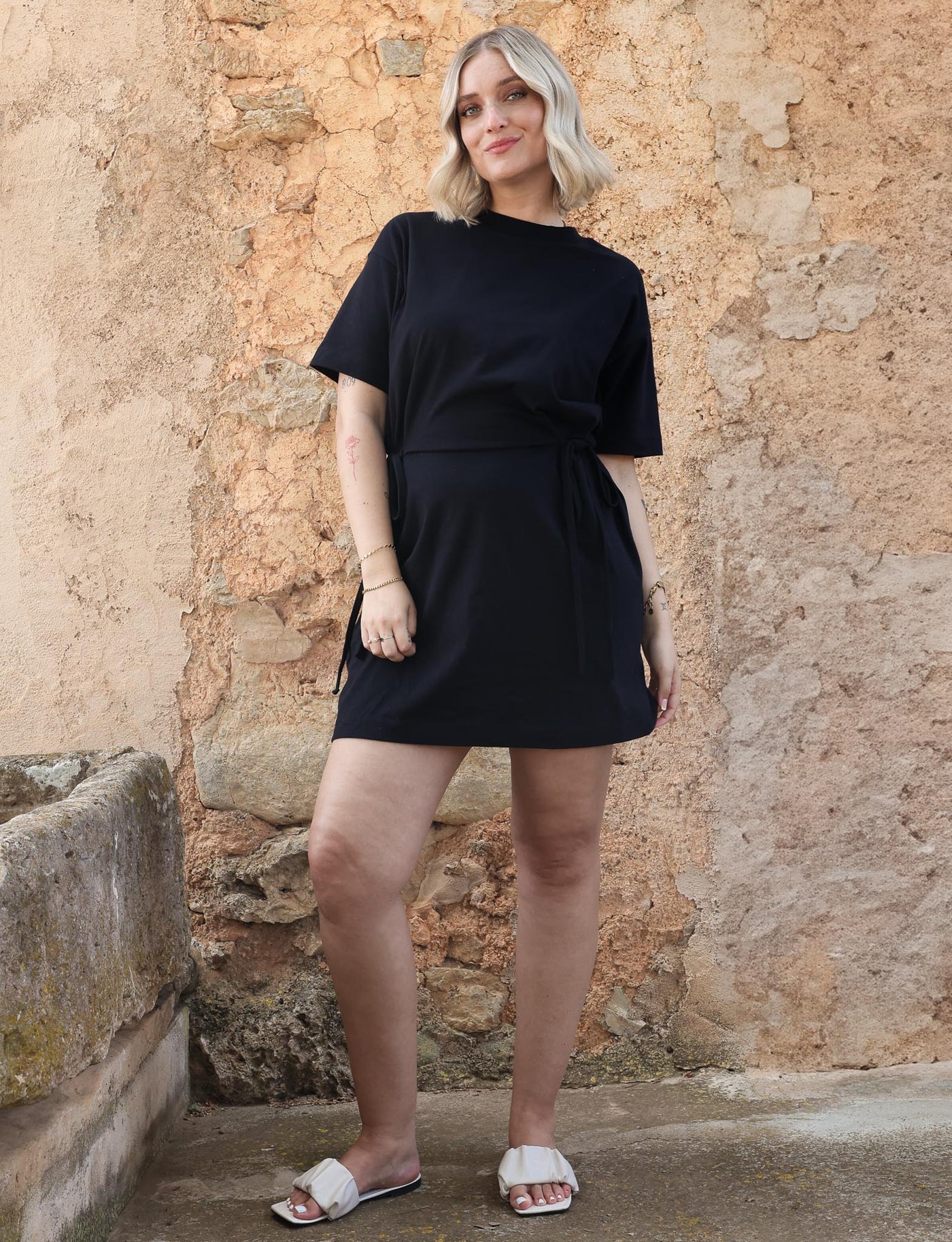 Casual T-shirtjurk met korte mouwen en ontspannen pasvorm