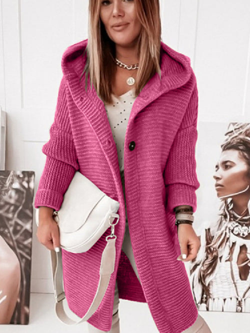 Elegant damesvest met capuchon en lange mouwen
