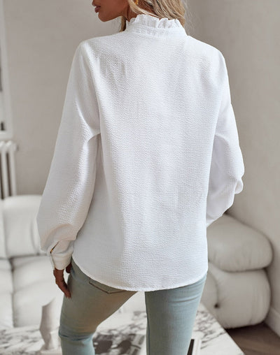 Elegante blouse met lange mouwen en ruches