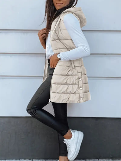 Nonchalant damesgilet met stijlvolle capuchon