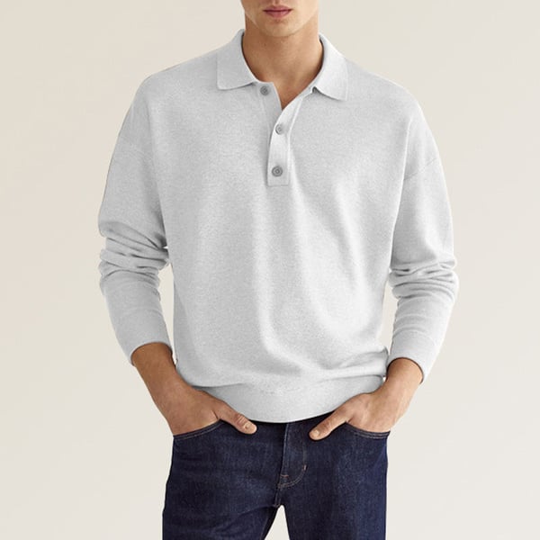 Stijlvolle heren polo met lange mouwen voor een nonchalant kijk