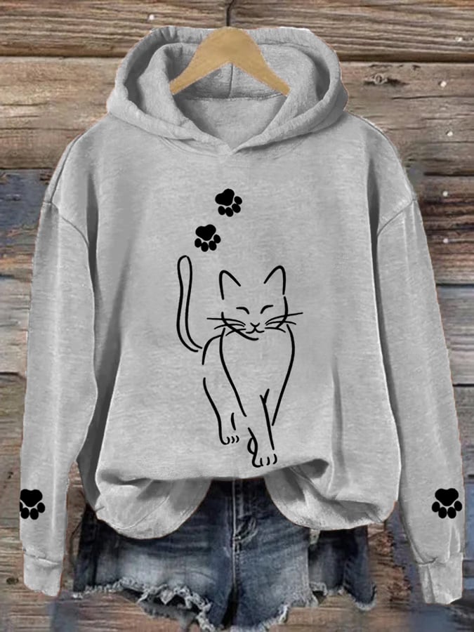 Katty Schattige Kat-Kat-Hoodie Voor Dames
