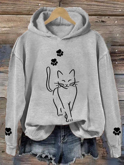 Katty Schattige Kat-Kat-Hoodie Voor Dames