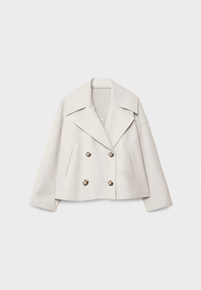 Elegante double-breasted jas voor herfstwandelingen
