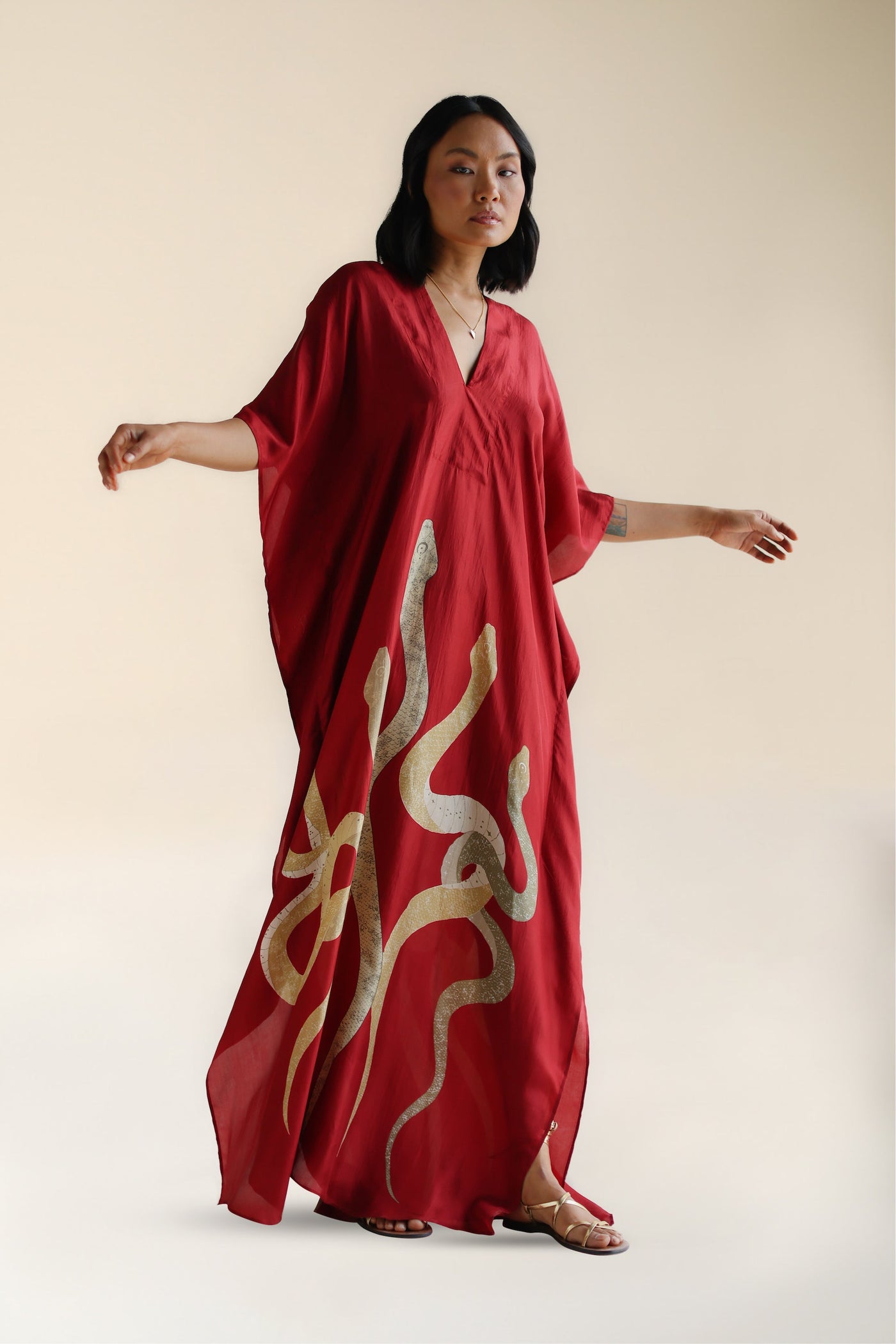 Lange kaftan met moderne elegante uitstraling