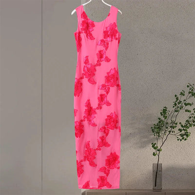 Elegante lange damesjurk met bloemenprint voor speciale gelegenheden