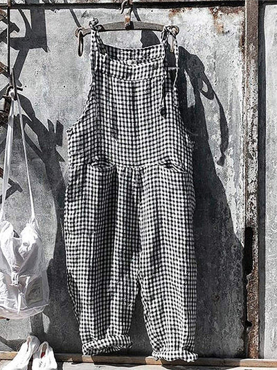 Gestreepte damesjumpsuit met wijde pijpen