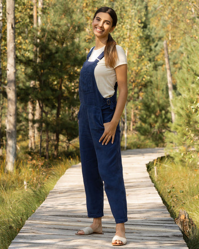 Casual dames jumpsuit met rechte pasvorm en verstelbare bandjes