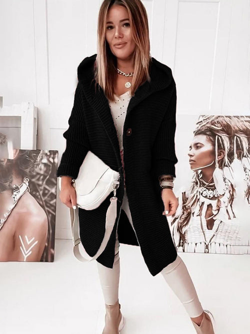 Elegant damesvest met capuchon en lange mouwen