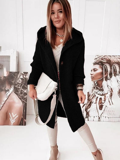 Elegant damesvest met capuchon en lange mouwen