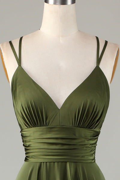 Elegante avondjurk in maxi lengte zonder mouwen met stijlvolle V hals