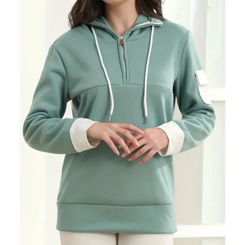 Casual hoodie met capuchon en praktische ritssluiting