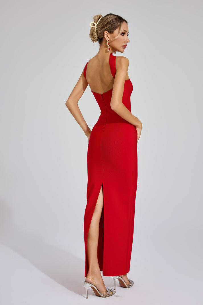 Elegante maxi jurk met halterstijl en open rug