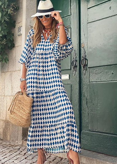 Luchtige dames zomerjurk in maxi lengte met wijde pasvorm
