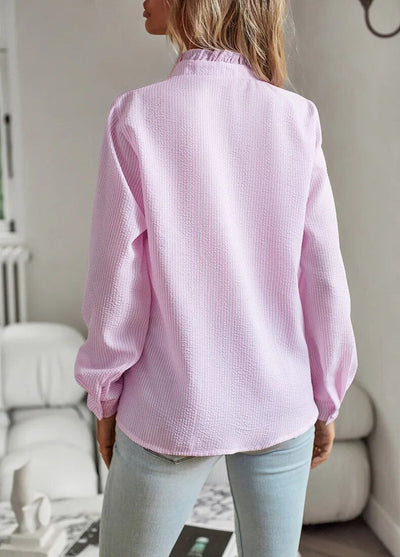 Elegante blouse met lange mouwen en ruches