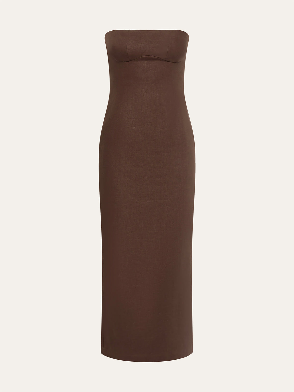 Elegante strapless jurk met bloemenmotief en verfijnde uitstraling