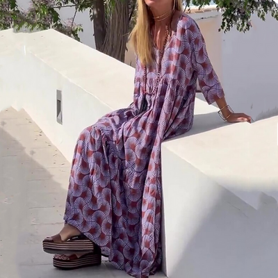 Casual oversized damesjurk met losse pasvorm en vloeiende stijl