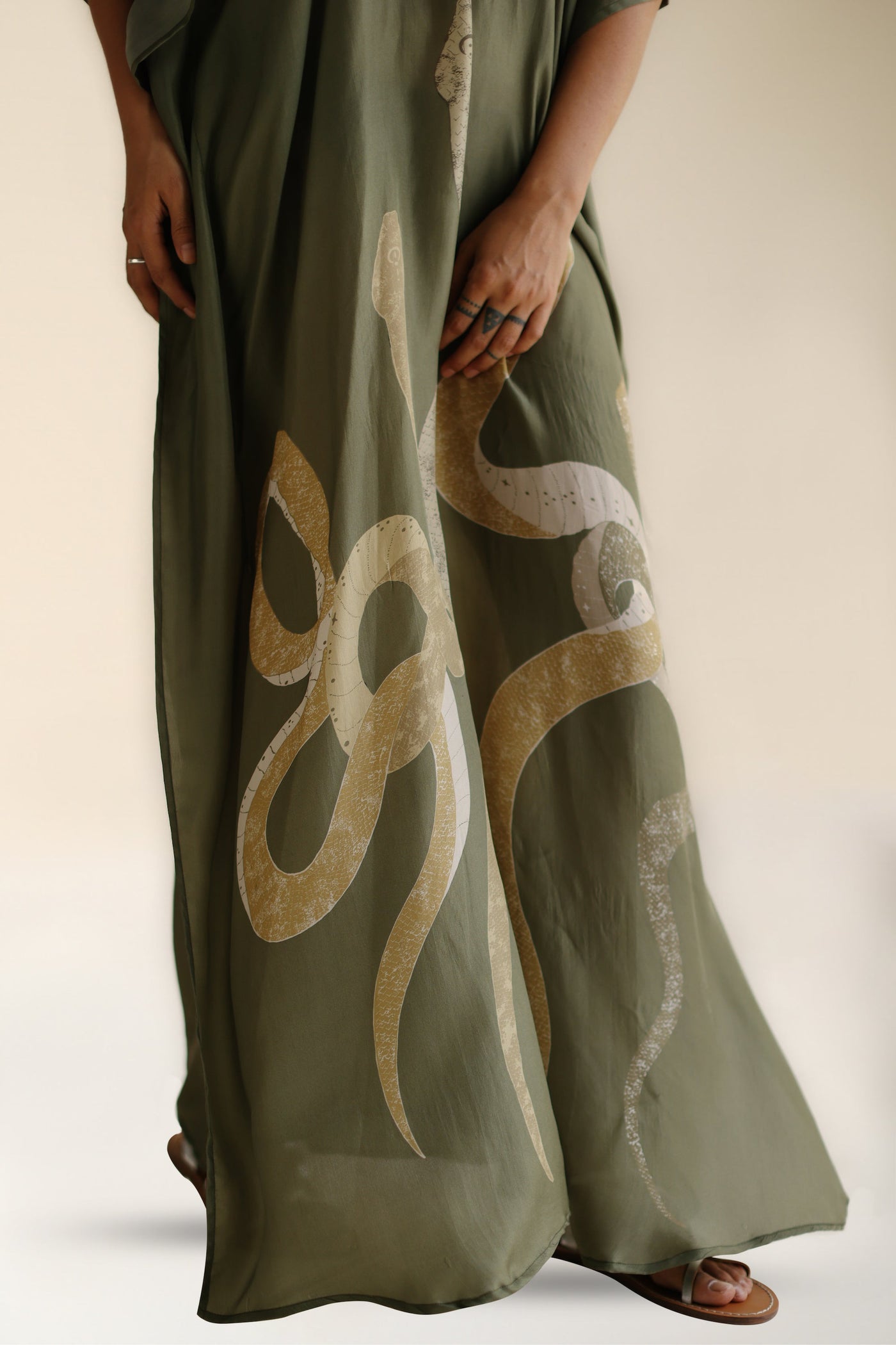 Lange kaftan met moderne elegante uitstraling
