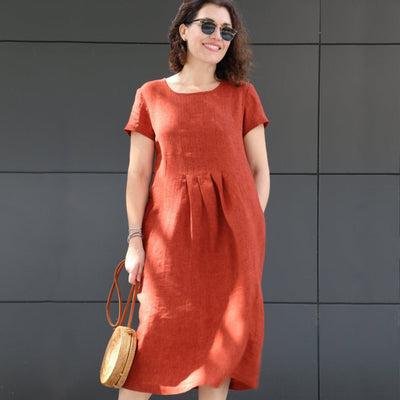 Casual damesjurk met korte mouwen en elegante uitstraling