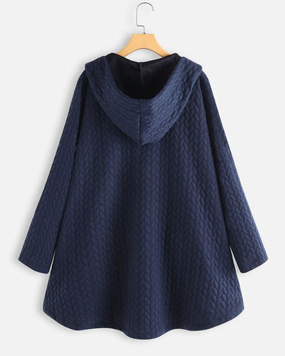 Trendy damesjas met capuchon en stijlvolle knoopsluiting