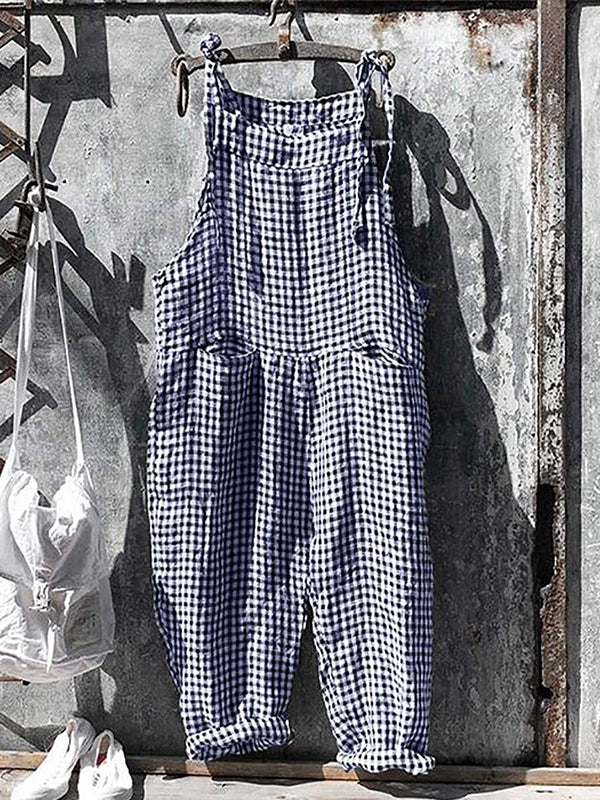 Gestreepte damesjumpsuit met wijde pijpen