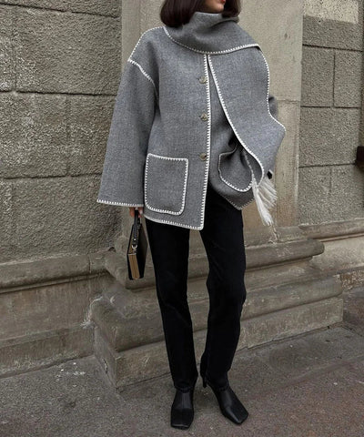 Pamela - Hepburn Stijl Wollen Cape Jas