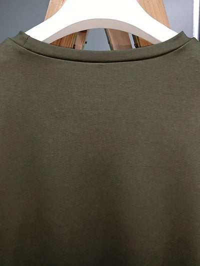Casual Trui met Ronde Hals, Effen Kleur en Losse Pasvorm