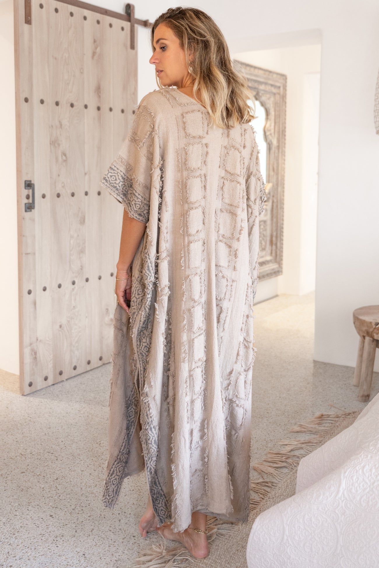Lange zomerse kaftan met wijde pasvorm en stijlvolle uitstraling